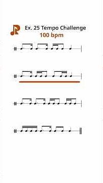 Rhythm Exercises Tempo Challenge 25 60 bpm 80 bpm 100 bpm 120 bpm 150 bpm #learnmusic #challenge
