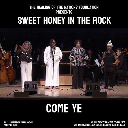 Sweet Honey in the Rock performs a powerful cover of Nina Simone's “Come Ye” for the 2022 Juneteenth Celebration at Carnegie Hall. All American Freedom Day: Reimagining Togetherness - with Romeir Mendez on bass, signing by Barbara Hunt, and vocals from Christie Dashiell, Louise Robinson, and Carol Maillard (presented by The Healing of the Nations Foundation and Samuel DeWitt Proctor Conference). Full concert here: https://youtu.be/Qq9ETTTQ918 | Nina Simone