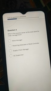 Question 4Who is the process owner at the store level for crat... | Filo