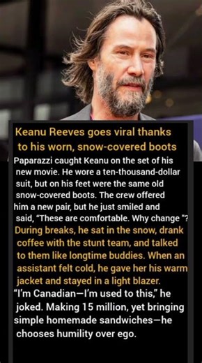 Keanu Reeves goes viral thanks to his worn, snow-covered boots