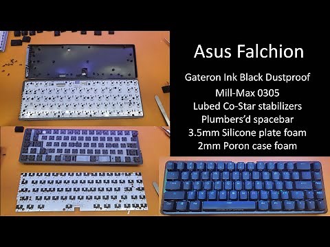 Asus ROG Falchion 65% Mill Max 0305 Gateron Ink Black Dustproof Costar Stabilizers Plumbers