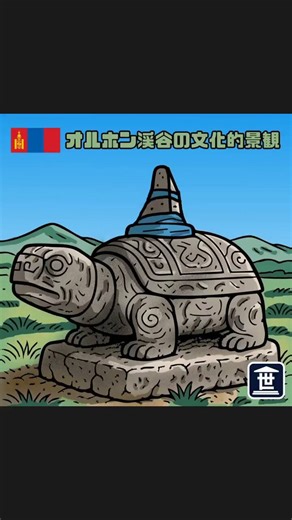 世界遺産シール「オルホン渓谷の文化的景観」カラコルムの遺跡は世界最大の帝国・モンゴル帝国の首都だった場所！オルホン渓谷は草原とともに生きた遊牧民族の歴史が繰り広げてきた証拠だ。#モンゴル #カラコルム #遺跡 #世界遺産 #mongolia #orkhon