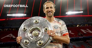 Harry Kane celebrates first major title win