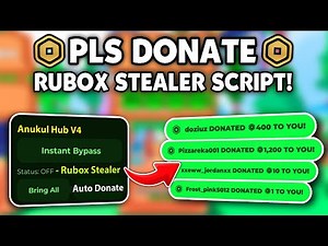 [BEST 🤑] Pls Donate Robux Stealer Script! 💸 | KEYLESS 🔥 | STEAL ROBUX SCRIPT | HOP TO RICH SERVER V5