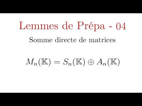 Lemmes de Prépa - 04 - Espaces en somme directe