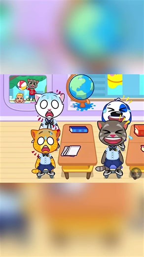 No Homework! Ginger Gets Warned by Teacher 😴📚 #talkingtomandfriends #funny #gaming