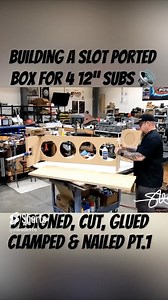 6.6K views · 176 reactions | Building a box for 4 12” @dcsoundlab subs  pt.1 Slot ported, designed, cut, clamped, glue & nails #smd #car #audio #amps #sound #system #bass full video build series in much better detail, longer format on my channel  youtube.com/meade916 thanks for watching if you did! follow for pt.2  | SMD Steve Meade Designs OFFICIAL Fan Page! | Facebook