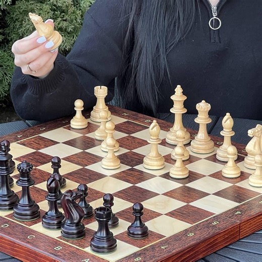 Professional Staunton Wood Chess Set | Weighted Tournament Chess Pieces | 19" Folding Wooden Board | FIDE Standard Chess Set | Gift for Him - Etsy