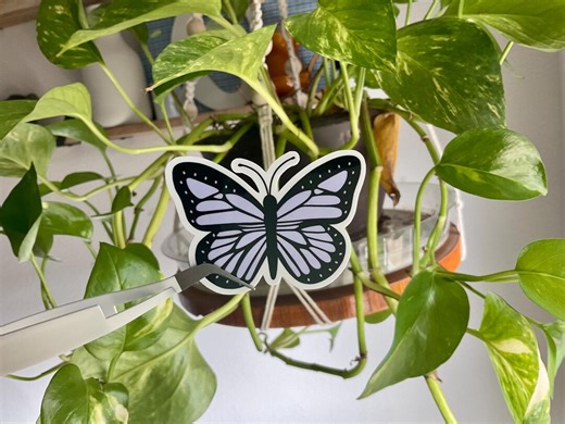 Purple Butterfly Sticker - Etsy