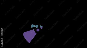 Animated semicircle template for design infographic 8 positions for text area can be used for advertising workflow, banner, diagram, web design, area chart. Background black