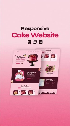 Build a Responsive Cake Website HTML CSS & JavaScript #shorts #website #webdeveloper