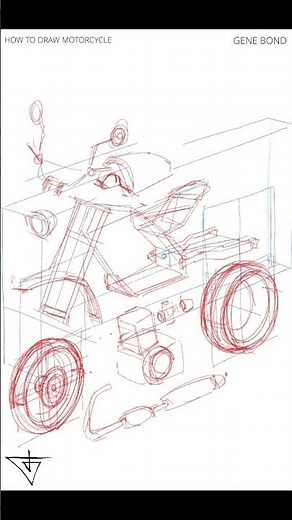 motorcycle exploded view Drawing ✍️ #genebond #motorcycles #howtodrawmotorcycle #howtodrawmotorbike