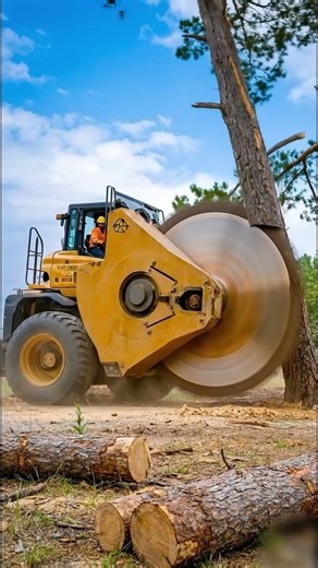 Tree Cutting Machine with giant Blade #heavyequipment