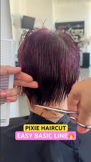 PIXIE HAIRCUT EASY BASIC LINE: Complete Tutorial Linked Below! 🔥🔥🔥