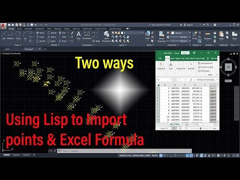 Importing Points there are methods from excel Formula to AutoCAD and using Lisp Guide For Surveyor