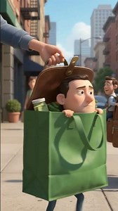 Insan vs Bag: Role Reversal Animation 🤣 #ai #animation #funny
