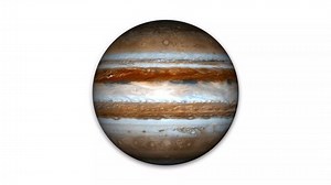 spinning planet Jupiter on white. full 3d view of Jupiter 4k resolution.