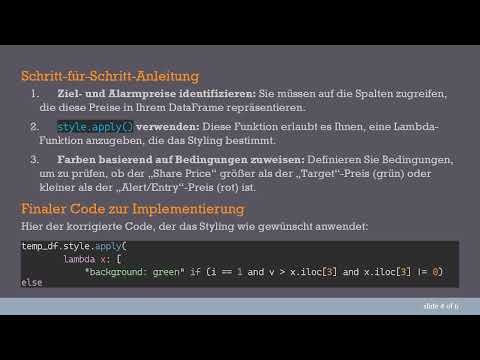 So stylen Sie Ihr DataFrame nach Spalten in Pandas mit Bedingungen
