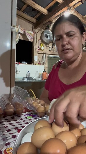 Fresh Egg Packaging Process in a Kitchen