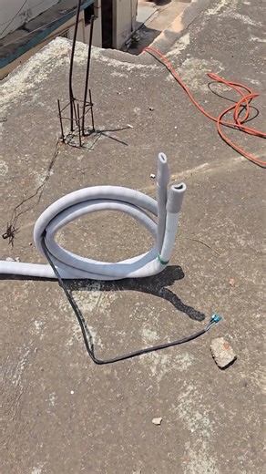 NO enrolles la tubería. Extiéndela. #hvac #electricidad #aireacondicionado #cobal #electrician