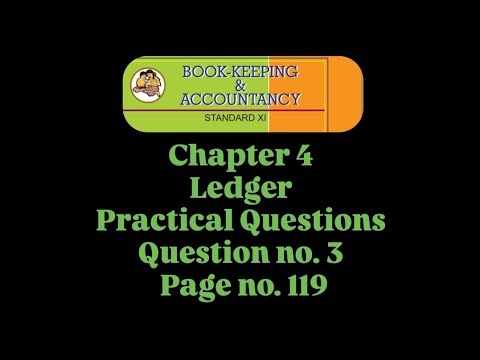 HSC 11th | BK & Acc. | Ch.4 | Ledger | Exercise | Practical Q. 4