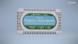 Litepak Fridge Deodorizer & Odor Eliminator (4 Pack) - More Powerful Than Baking Soda - Bamboo Activated Charcoal Bags Odor Absorber For Refrigerator or Freezer