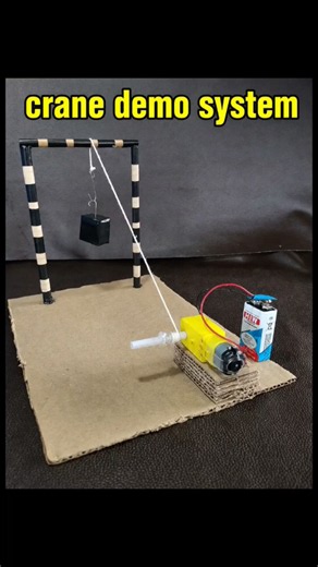 Mini Crane Working Model | STEM Project for Students 🏗️#shorts #crane #demo#lifting#dcmoter#project
