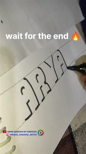 How to Write 'ARYA' in Style ✍️🔥#shadowart #shorts