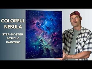 Colorful Nebula STEP by STEP Acrylic Painting