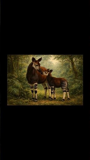 The Okapi 🦒 Reproduction and Offspring |Animals of the Earth| Documentary #shorts #okapi #giraffe