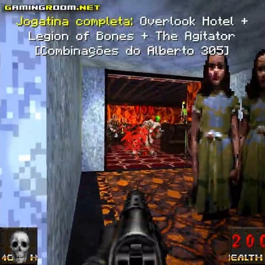 Skull dude ripping and tearing in the Overlook Hotel #doom #short #doommods #shorts #gameplay