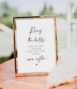 Ring the Bells Sign, Printable Wedding Newlywed Send off Sign, Wedding Bells Sign, Happily Ever After Sign, Minimalist Wedding Send off Sign - Etsy