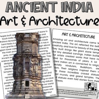 Ancient India Map Middle School Social Studies Digital Art Architecture Reading