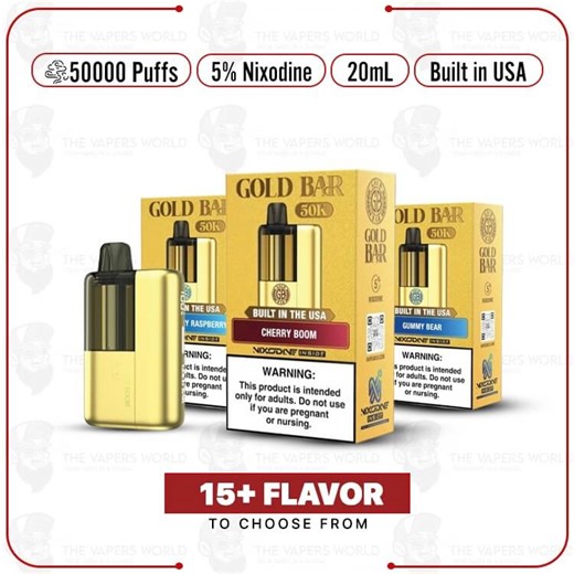 Buy Gold Bar Max Nixodine 50K Puff Disposable Kit Online