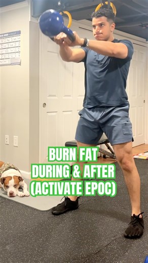 Your body keeps burning fat after these swings #kettlebell #fitness #aftertburn