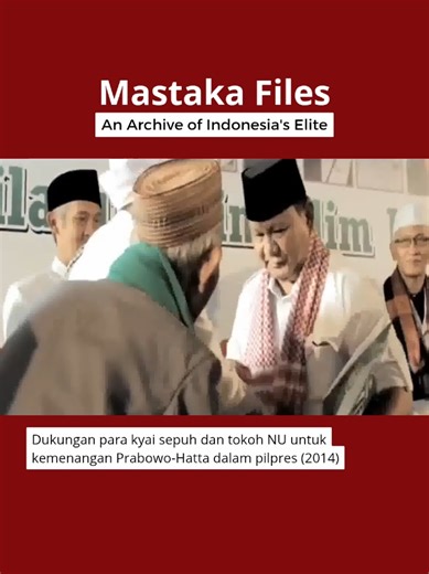 🔹KYAI SEPUH DAN TOKOH NU DUKUNG PRABOWO-HATTA (2014)🔹 Para tokoh dan kiai sepuh Nahdlatul Ulama (NU) seperti KH Maimoen Zubair Pimpinan Ponpes Al Anwar dan Habib Lutfi Yahya Ra'is 'Am Jam'iyyah Ahl Thariqah Mu'tabarah an-Nahdhiyah (JATMAN) serta Prof. Moh. Mahfud MD tokoh intelektual NU memberikan dukungan untuk kemenangan Prabowo-Hatta dalam Pilpres 2014. Source: Youtube/Fadli Zon #mastakafiles