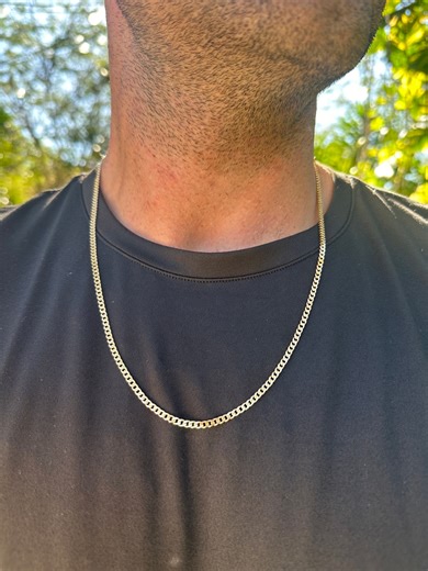 18K Gold Cuban Link Chain, Men's Gold-filled Necklace, Stylish Chain for Men, Available in 18", 20", 22", and 24" Lengths - Etsy Denmark