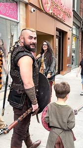 11M views · 425K reactions | Dad and Son Viking Walking in Public #reelsinstagram #fashion #fyp #public #reaction #cosplay #ragnarlothbrok #shorts #foryou #reactionvideos | Man in Public | Facebook