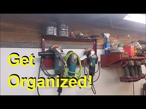 EASY Grinder Storage Rack built from Scrap Metal