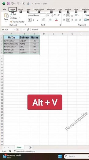 shortcut key of zoom in excel #focusinguide #shorts