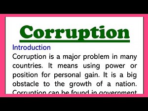 Corruption Essay in English Speech or Paragraph 180 Words Short Essay
