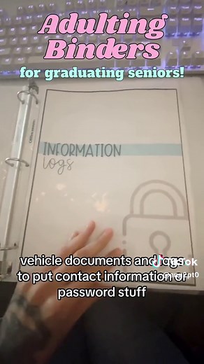 🎓🎊 It's graduation season! Every year I gift this to my graduating high school seniors. Something every new adult might not think about is how to take over and manage things that their parents once did. This Adulting Binder gives my graduating seniors a place to put all their info, now that they’ll be doing more on their own. I gave this to my own adult children and if they ever need their social security card or birth certificate, they know to look in their Adulting Binder. Included Categorie