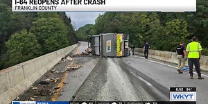 I-64 in Franklin County reopens after dump truck falls over