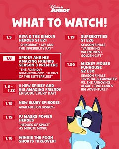 5.6K views · 173 reactions | New Year, new episodes  What's on your watch list? . . . : Bluey | Disney Jr. | Facebook