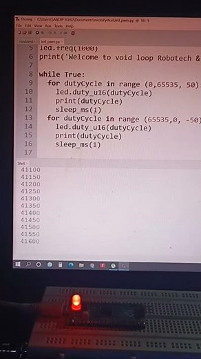 Led fade with PWM & Raspberry Pi PICO #demo
