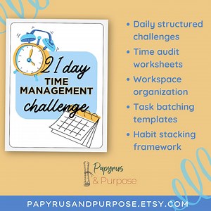 21 Day Time Management Challenge: Printable Productivity Workbook (PDF) - Etsy Canada