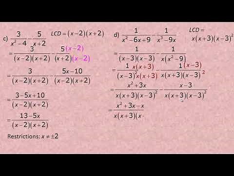 Adding and Subtracting Rational Expressions