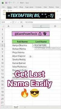 Extract Last Name in Excel FAST! 🔍📋😲 #excel #excelformulas #excelhacks