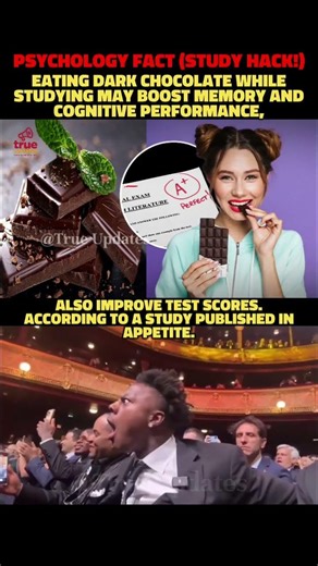 Dark Chocolate Boosts Study Memory. #darkchocolatehack #flavanols #studytip #memoryboost #examhack