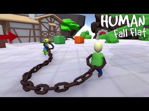 BALDI AND NOOB CHAINED TOGETHER in HUMAN FALL FLAT..!